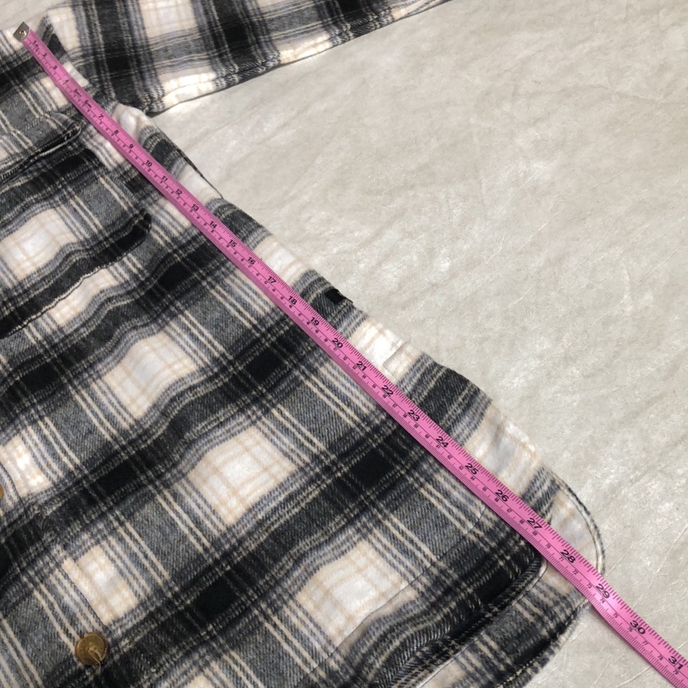 Banana Republic Oversized Ladies' Button Down Plaid Flannel Shirt Jacket Size XS - Picture 8 of 12